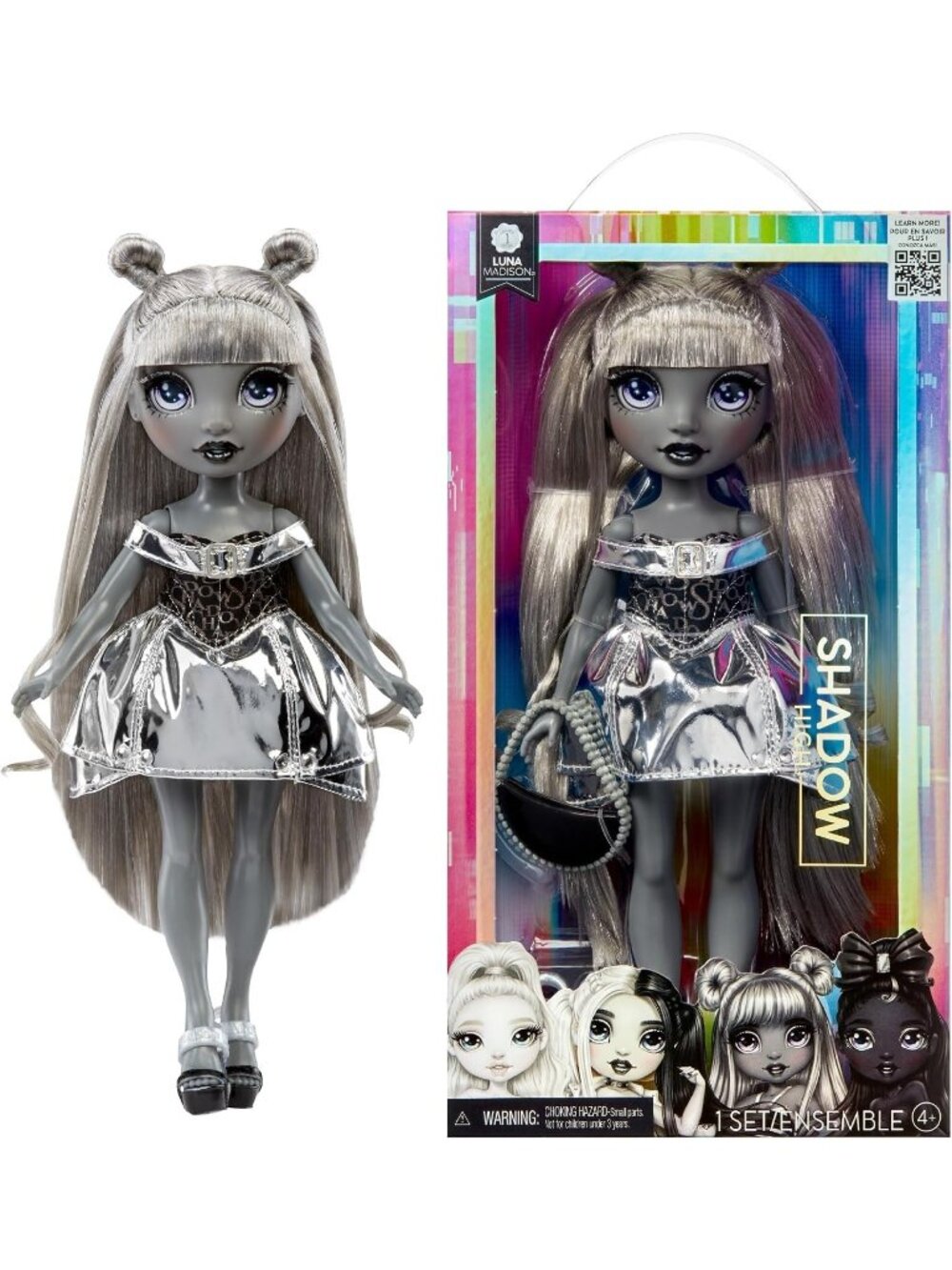 Rainbow High Shadow High Luna Madison 11" Fashion Doll Grayscale Silver NIB
